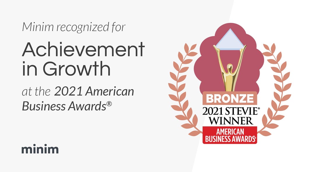 Minim honored for exceptional growth at 2021 American Business Awards®